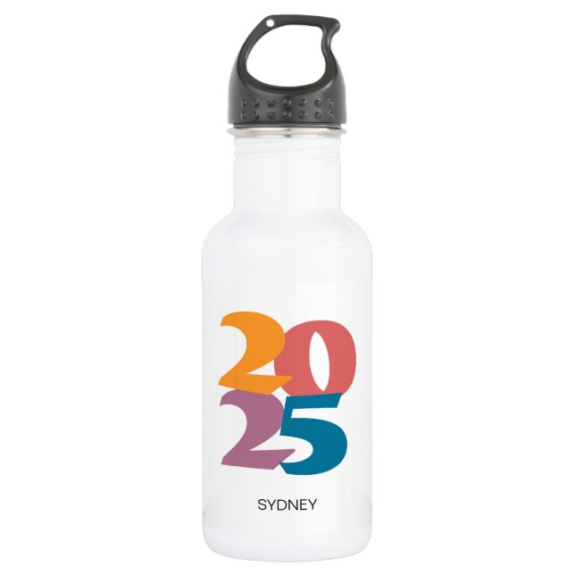 Bouteille D'eau Retro Vibes Graduation Class de 2025 (Devant)