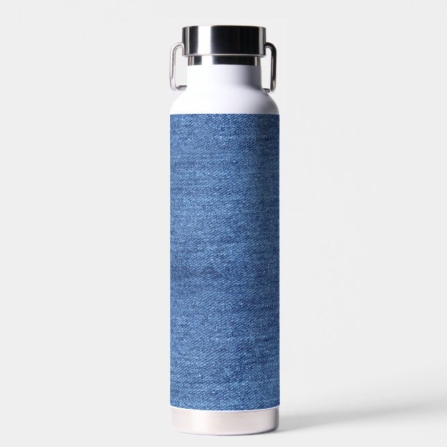 Bouteille D'eau Revêtement bleu blanc Denim - Regarder l'image (Avant)