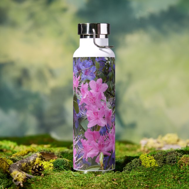 Bouteille D'eau Rhododendrons roses et violets (Extérieur)