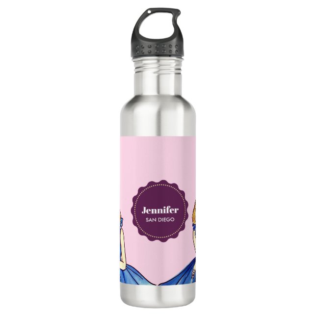Bouteille D'eau Robe de cocktail bleu royal foncé Illustration de  (Devant)