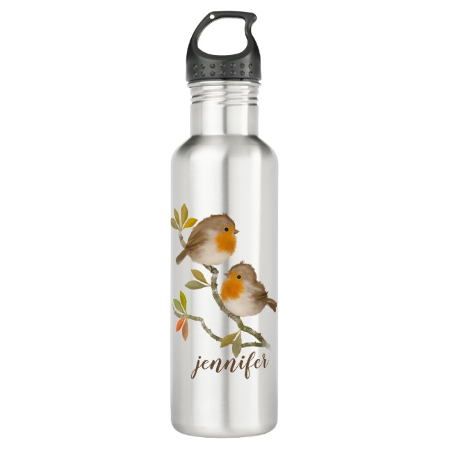 Bouteille D'eau Robin Redsein Birds - Mug de voyage personnalisé (Devant)