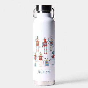Bouteille D'eau Robots rétro amusant Personnalisé