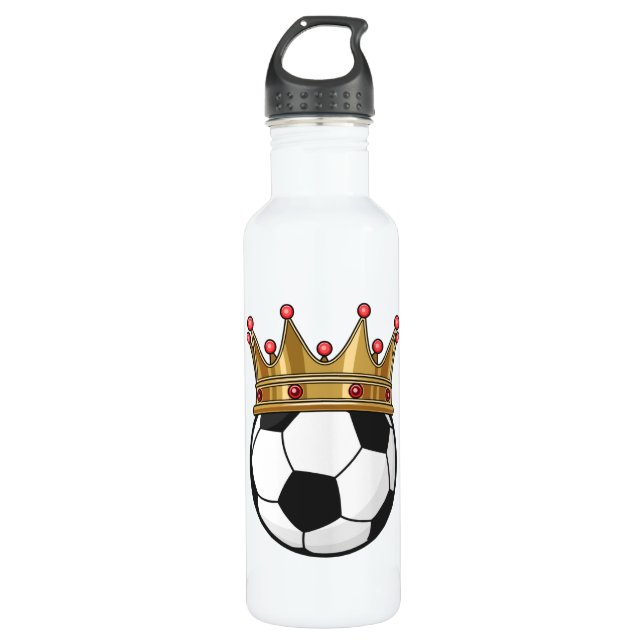 Bouteille D'eau Roi de la Couronne de football (Devant)