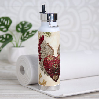 Bouteille D'eau "Romance Cœur Écarlate"
