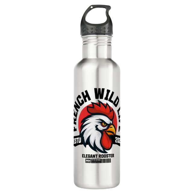 Bouteille D'eau Rooster français (Devant)