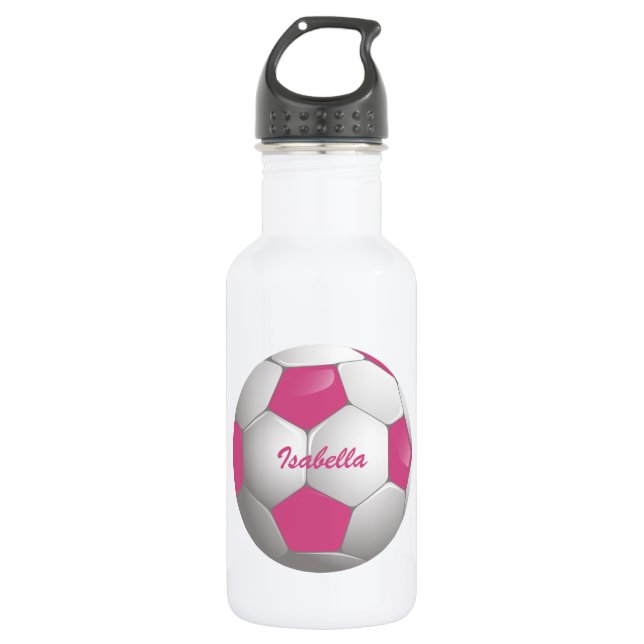 Bouteille D'eau Rose et blanc personnalisables de ballon de (Devant)