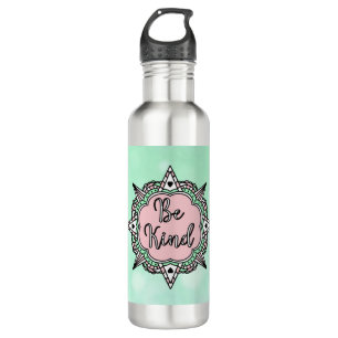 Bouteille D'eau Rose et Mint vert Be Kind