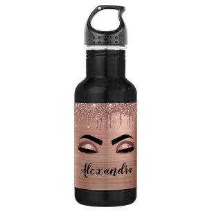Bouteille D'eau Rose Gold Parties scintillant Sparkle Eyelashes No