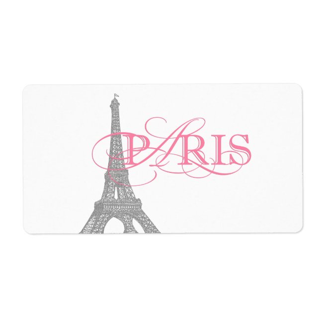 Bouteille d'eau rose Paris (Devant)