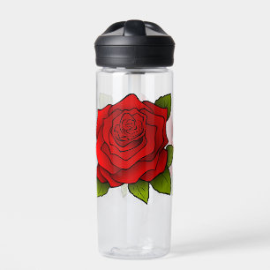 Bouteille D'eau Rose rouge simple