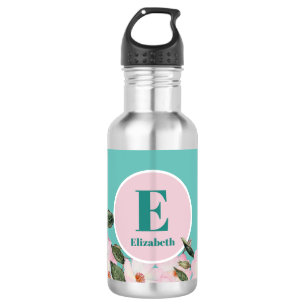 Bouteille D'eau Roses en aquarelle Ballerine Monogramme floral cir