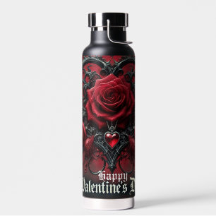 Bouteille D'eau Roses rouges gothiques Saint-Valentin
