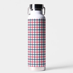 Bouteille D'eau Rouge blanc bleu plaid