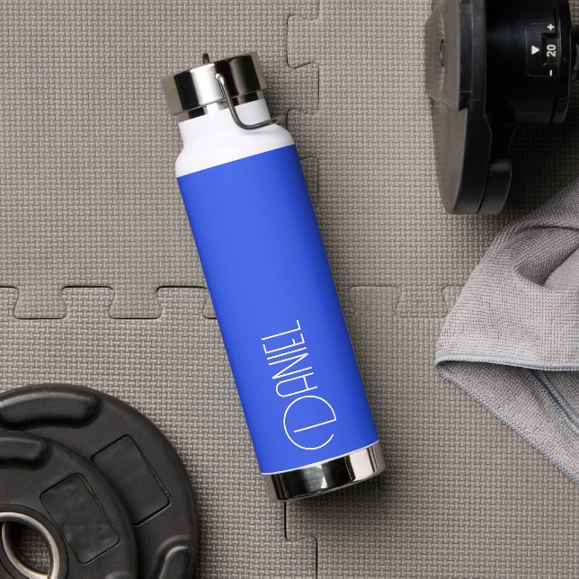 Bouteille D'eau Royal Blue Modern Typographie personnalisée (Avant)