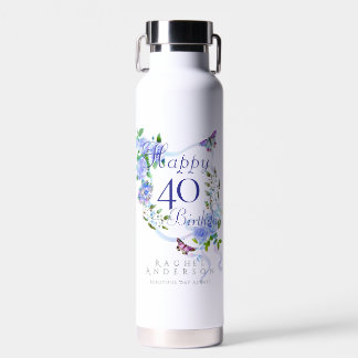 Bouteille D'eau Ruban Rose Bleu 40e Anniversaire
