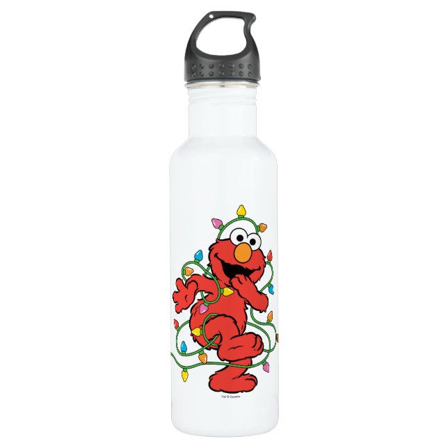 Bouteille D'eau Rue Sésame | Lumières de Noël Elmo (Devant)