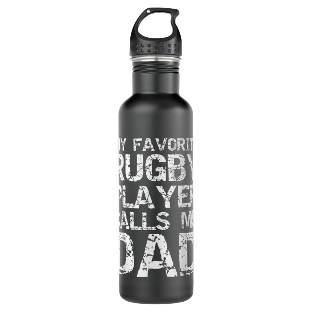 Bouteille D'eau Rugby Père Cadeau Cool Mon Joueur De Rugby Favori  (Devant)
