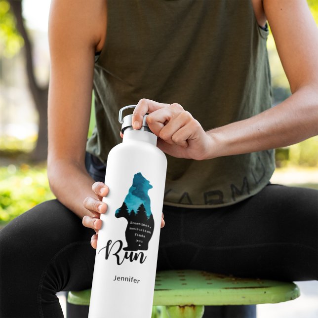 Bouteille D'eau Run Motivation Trouve Vous Drôle Ours Graphique (Créateur téléchargé)