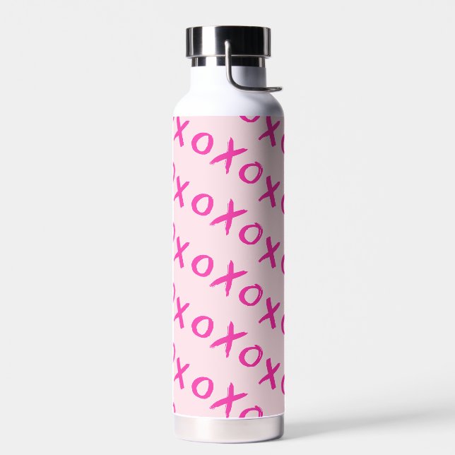 Bouteille D'eau Saint Valentin XOXO motif rose galentine (Gauche)
