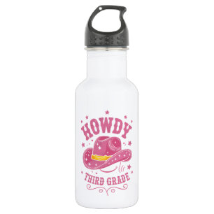 Bouteille D'eau Salut 3ème année Cowboy Cowgirl Retour à l'école