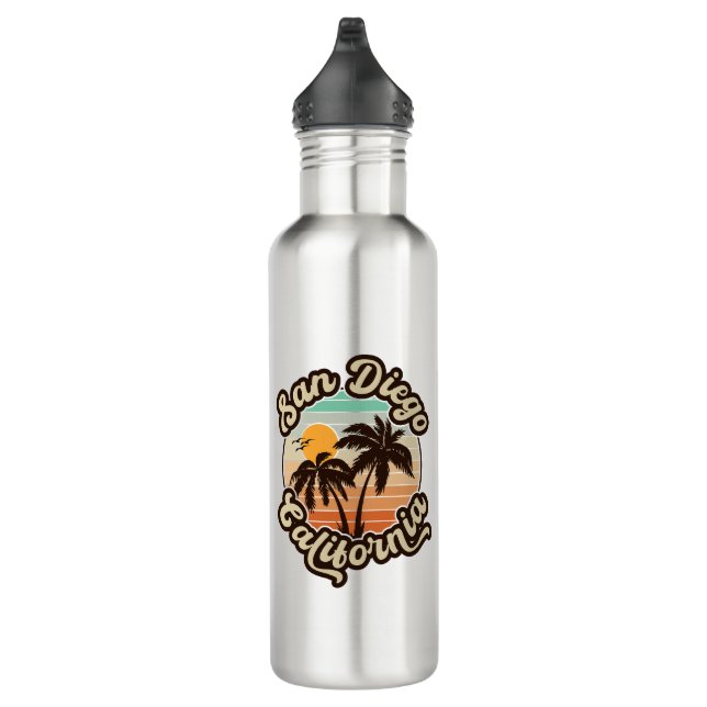 Bouteille D'eau San Diego California Sunset Palm Trees Souvenirs (Droite)