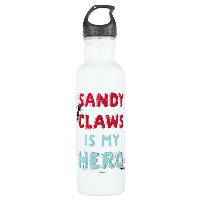 Bouteille D'eau Sandy Claws est mon héros (Devant)