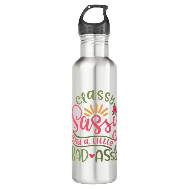 Bouteille D'eau Sassy Et Une Petite Fille Sassy Sassy (Devant)