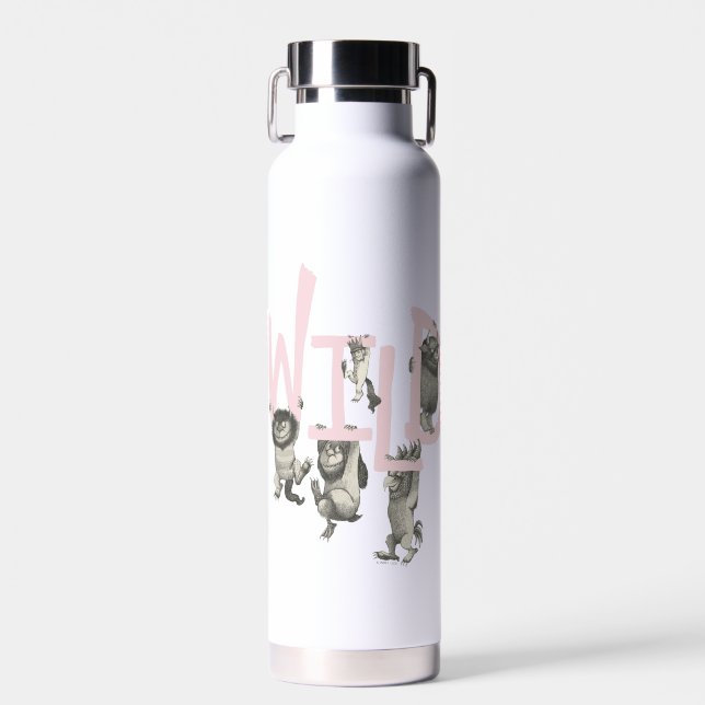 Bouteille D'eau SAUVAGE | Bêtes sauvages et Max - Rose (Avant)