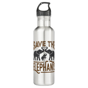 Bouteille D'eau Sauvez les éléphants Aiguille éléphante Protégez l