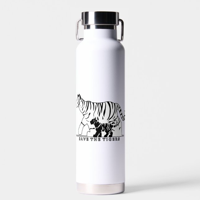 Bouteille D'eau Sauvez les tigres (Avant)