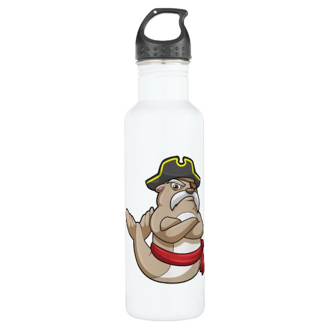 Bouteille D'eau Sceau comme pirate avec casquette pirate (Devant)