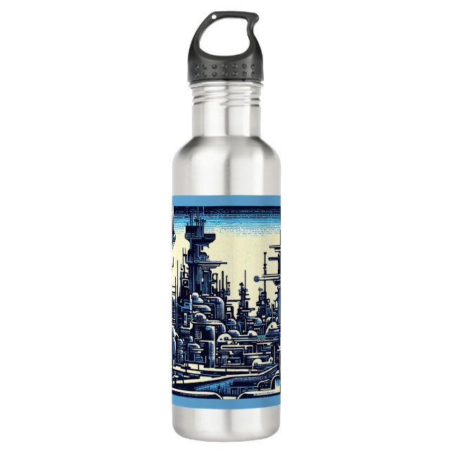 Bouteille D'eau Sciage urbain futuriste SF 4 (Devant)
