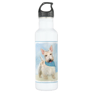 Bouteille D'eau Scottish Terrier Wheaten Dog Painting Art original