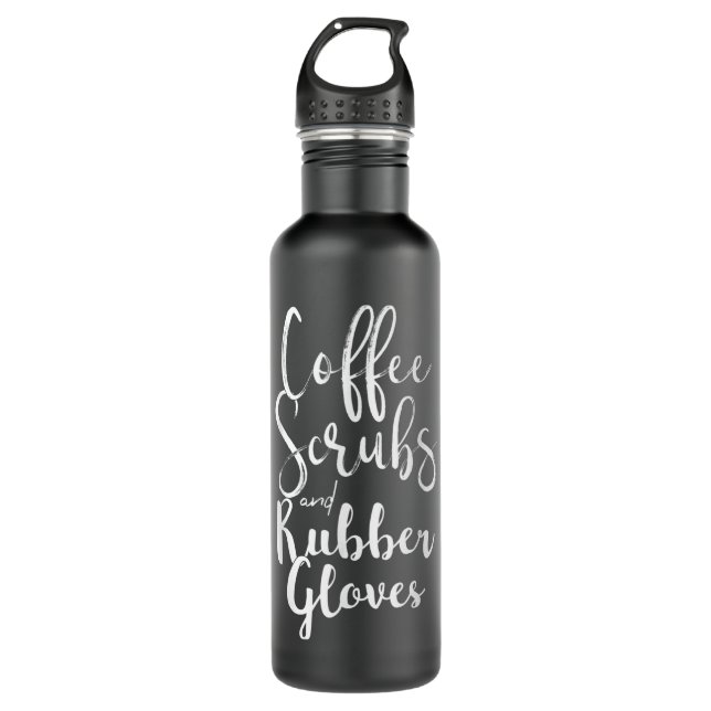 Bouteille D'eau SCRUBS DE CAFÉ ET GLOVES DE RUBRE Drôle Nursin (Devant)