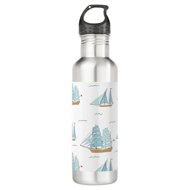 Bouteille D'eau Seatime été Cute yachts avec voile (Devant)