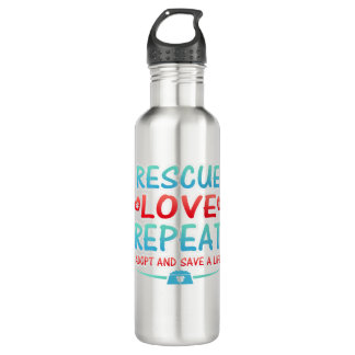 Bouteille D'eau Secourir l'amour Répéter Adopter et sauver une vie