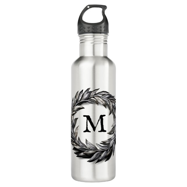 Bouteille D'eau Serre Masculine Métallique Avec Votre Monogramme (Devant)