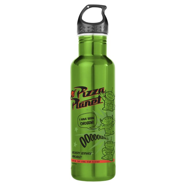 Bouteille D'eau Service de livraison Pizza Planet Graphisme rétro (Devant)