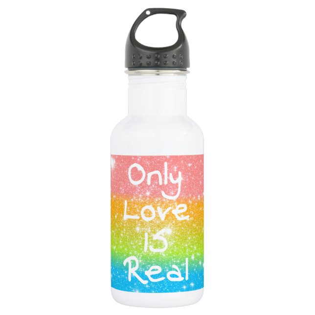 Bouteille D'eau Seul l'amour est réel (Devant)