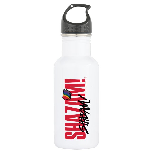 Bouteille D'eau SHAZAM ! Furie des dieux | Logo des boulons arc-en (Devant)