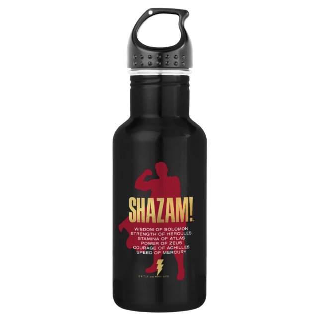 Bouteille D'eau SHAZAM ! Furie des dieux | Silhouette Flexante (Devant)