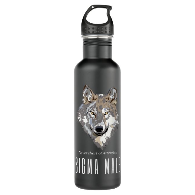 Bouteille D'eau Sigma Homme Loup Lone Loner Mème (Devant)