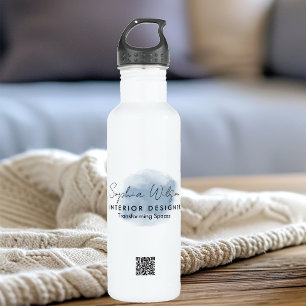 Bouteille D'eau Signature Elégante Professionnelle Aquarelle