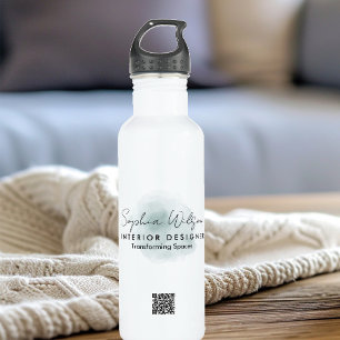 Bouteille D'eau Signature Elégante Professionnelle Aquarelle