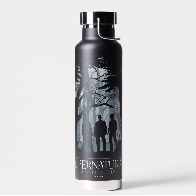 Bouteille D'eau Silhouette de la forêt surnaturelle (Gauche)
