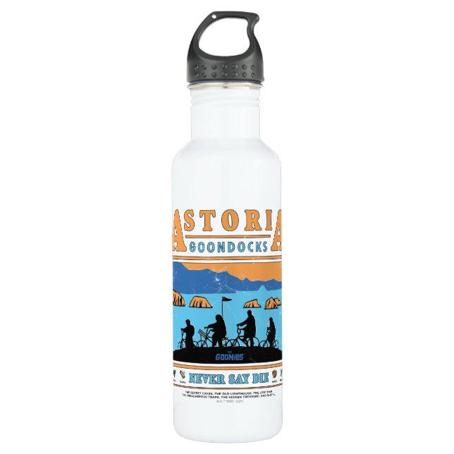 Bouteille D'eau Silhouettes des Goonies sur les Goondocks d'Astori (Devant)