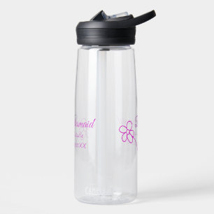 Bouteille D'eau Simple minimum rose bridesmaid ajouter le nom de l