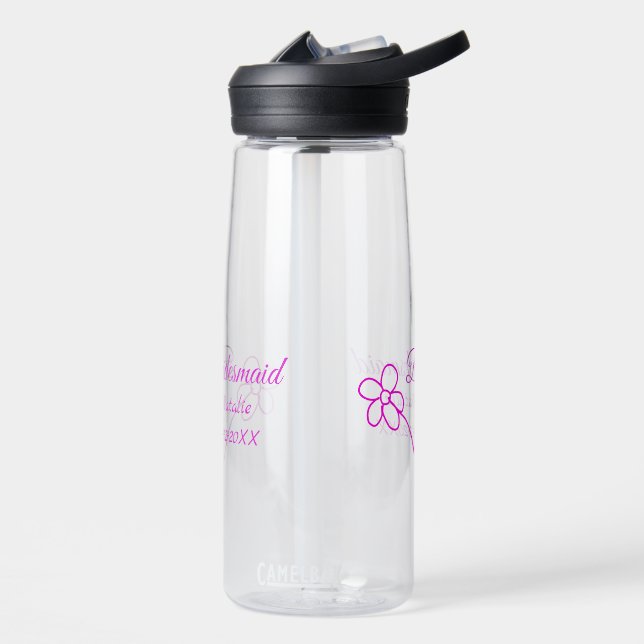 Bouteille D'eau Simple minimum rose bridesmaid ajouter le nom de l (Gauche)