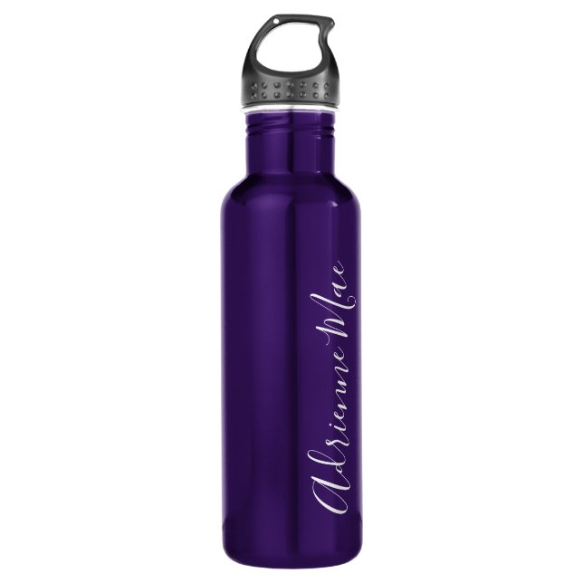 Bouteille D'eau Simple personnalisation violet (Devant)