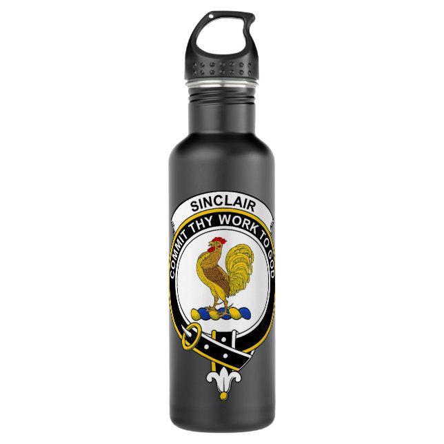 Bouteille D'eau Sinclair Armoiries de la famille Crest  (Devant)